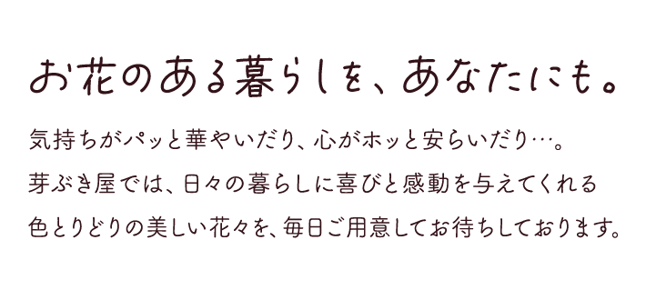 お花のある暮らしを、あなたにも。